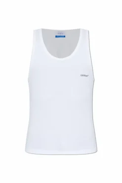 Off-White BIAŁY T-shirt bez rękawów