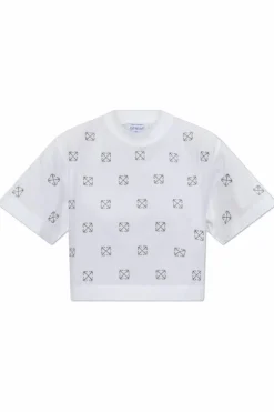 Off-White BIAŁY T-shirt z logo