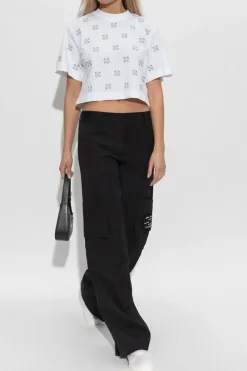 Off-White BIAŁY T-shirt z logo