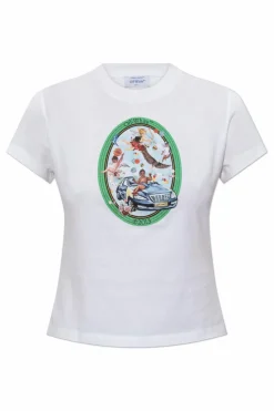 Off-White BIAŁY T-shirt z logo