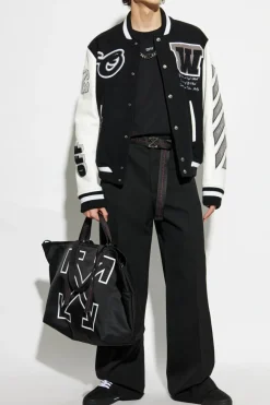 Off-White CZARNY Kurtka z logo