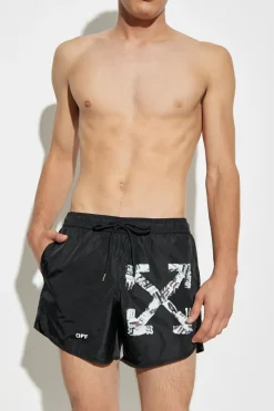 Off-White CZARNY Szorty kąpielowe