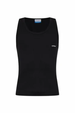 Off-White CZARNY T-shirt bez rękawów