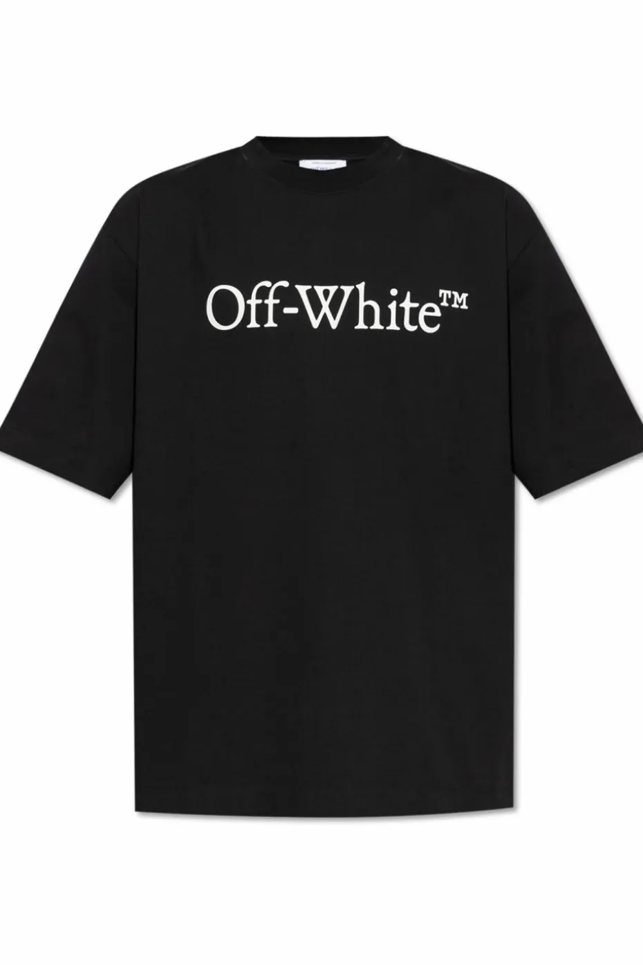 Off-White CZARNY T-shirt z logo