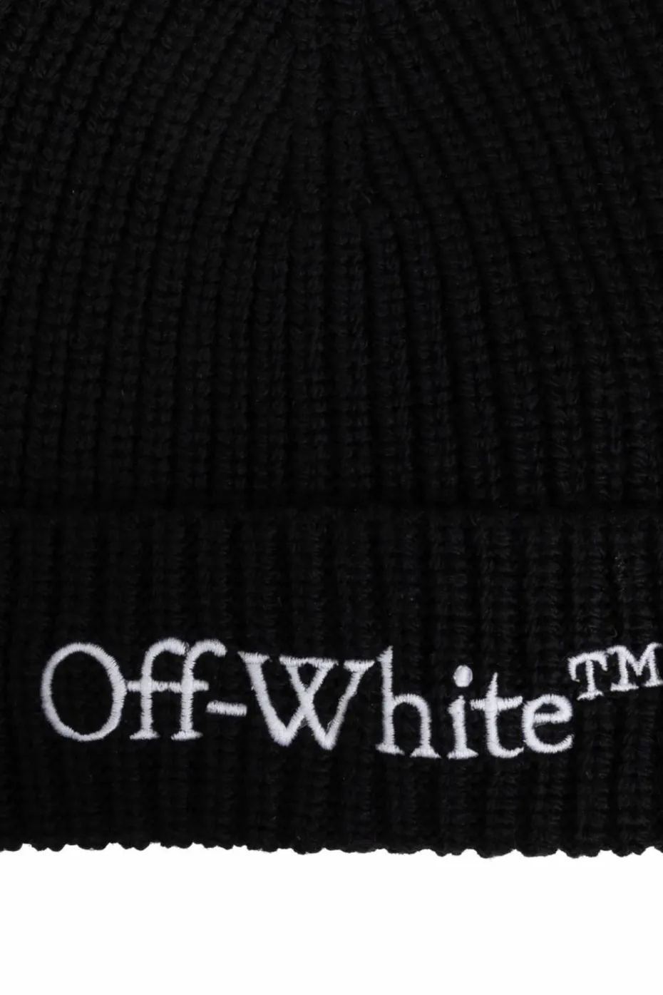 Off-White CZARNY Wełniana czapka