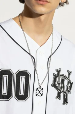 Off-White SREBRNY Naszyjnik z logo