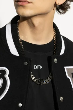Off-White SREBRNY Naszyjnik z logo
