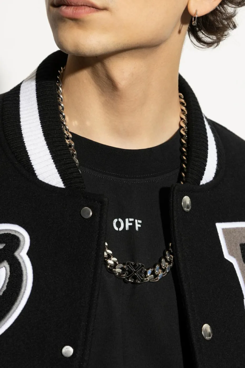 Off-White SREBRNY Naszyjnik z logo