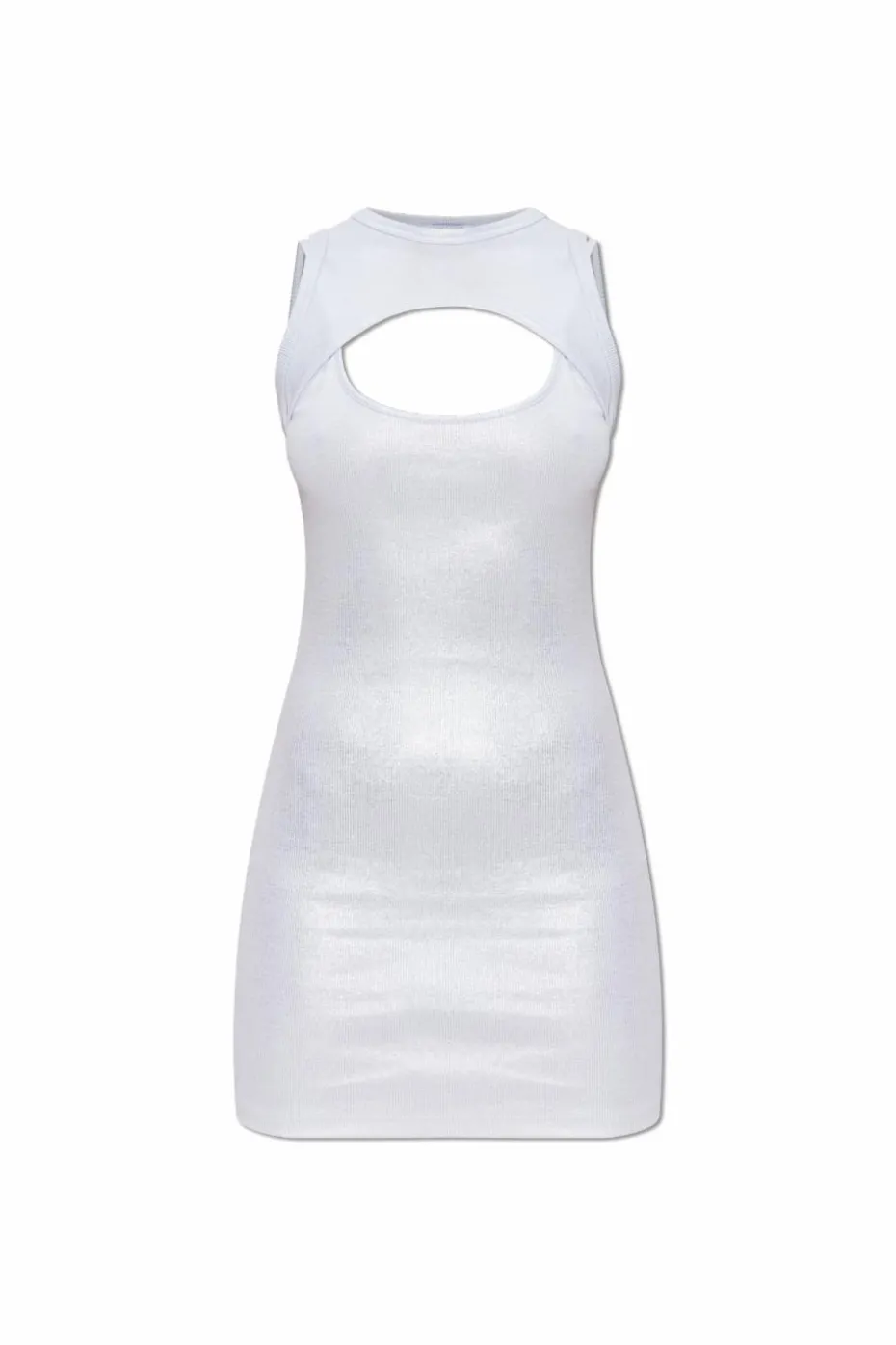 Off-White SREBRNY Sukienka z dekoracyjnymi wycięciami