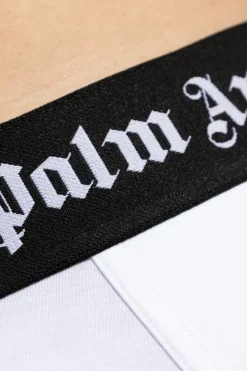 Palm Angels BIAŁY Dwupak bokserek z logo