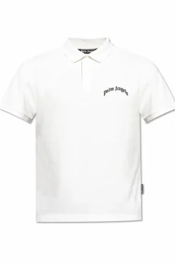 Palm Angels BIAŁY Polo z logo