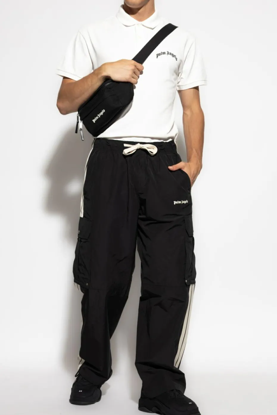 Palm Angels BIAŁY Polo z logo