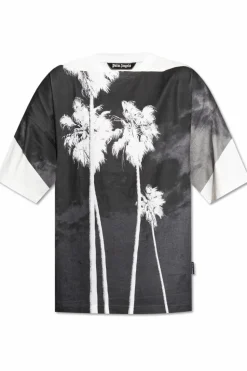 Palm Angels BIAŁY T-shirt z nadrukiem