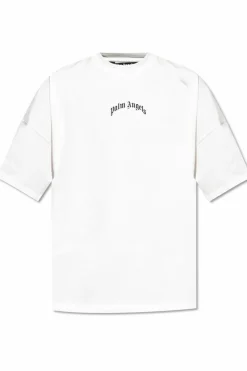 Palm Angels BIAŁY T-shirt z logo