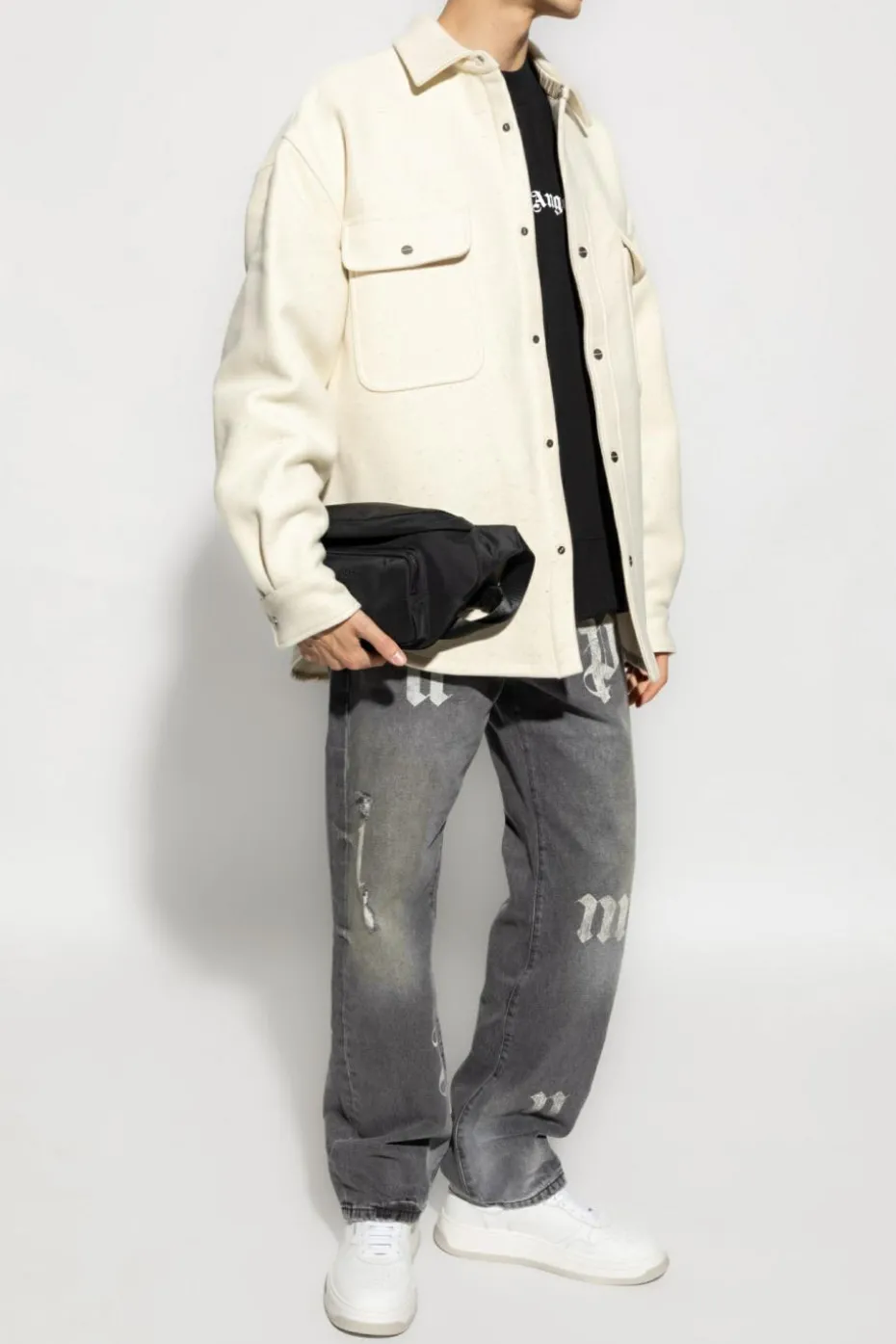 Palm Angels CZARNY Bluza z nadrukowanym logo