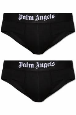 Palm Angels CZARNY Dwupak slipów z logo