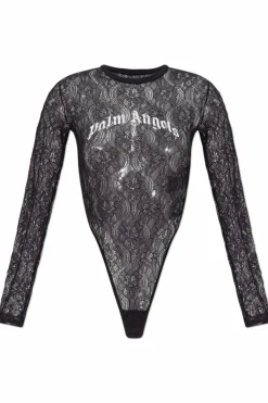 Palm Angels CZARNY Koronkowe body