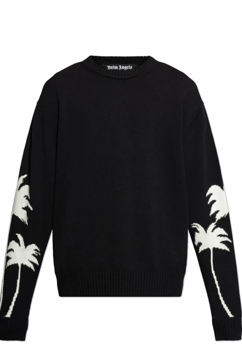 Palm Angels CZARNY Sweter z okrągłym dekoltem