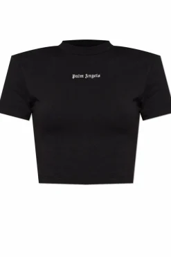 Palm Angels CZARNY T-shirt z logo