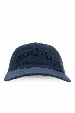 Palm Angels GRANATOWY Sztruksowa czapka z daszkiem