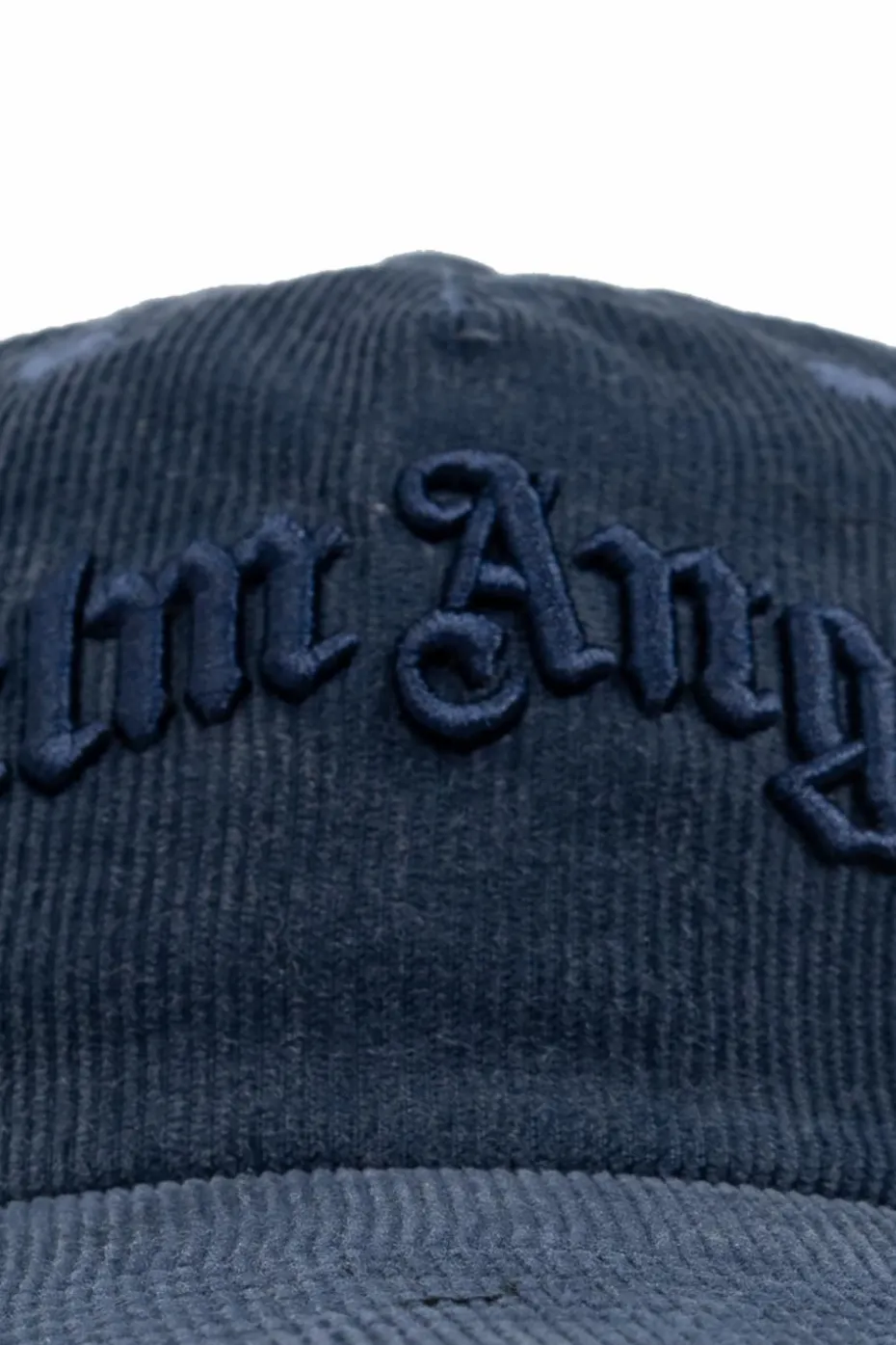 Palm Angels GRANATOWY Sztruksowa czapka z daszkiem