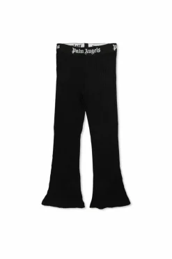 Palm Angels Kids CZARNY Brokatowe spodnie