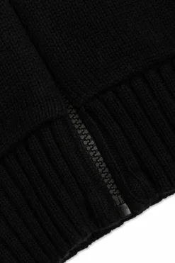 Palm Angels Kids CZARNY Kardigan z wełnianym wykończeniem