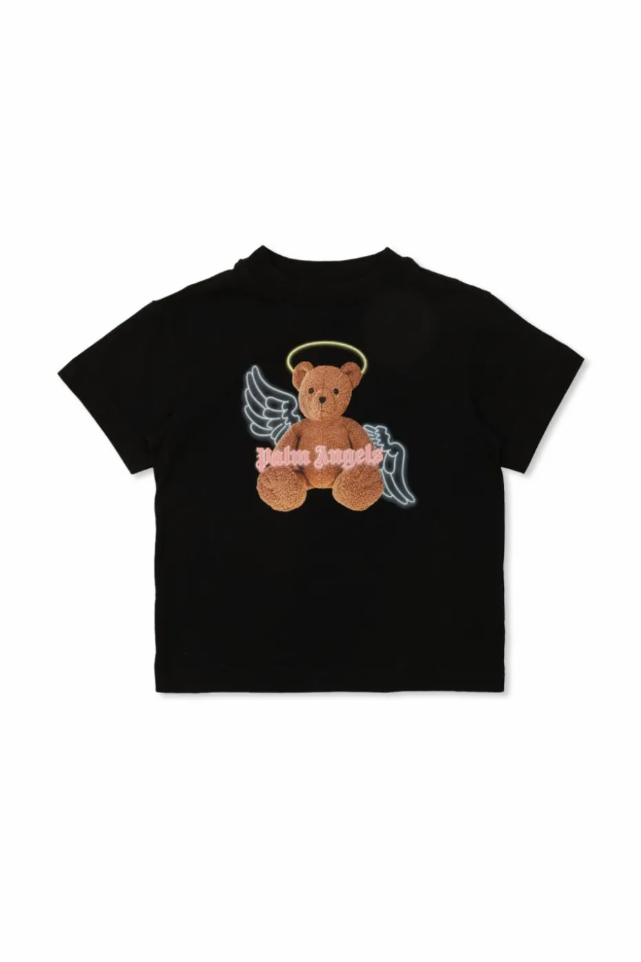 Palm Angels Kids CZARNY T-shirt z kolorowym nadrukiem