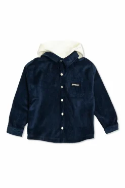 Palm Angels Kids GRANATOWY Prążkowana kurtka