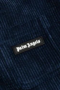 Palm Angels Kids GRANATOWY Prążkowana kurtka
