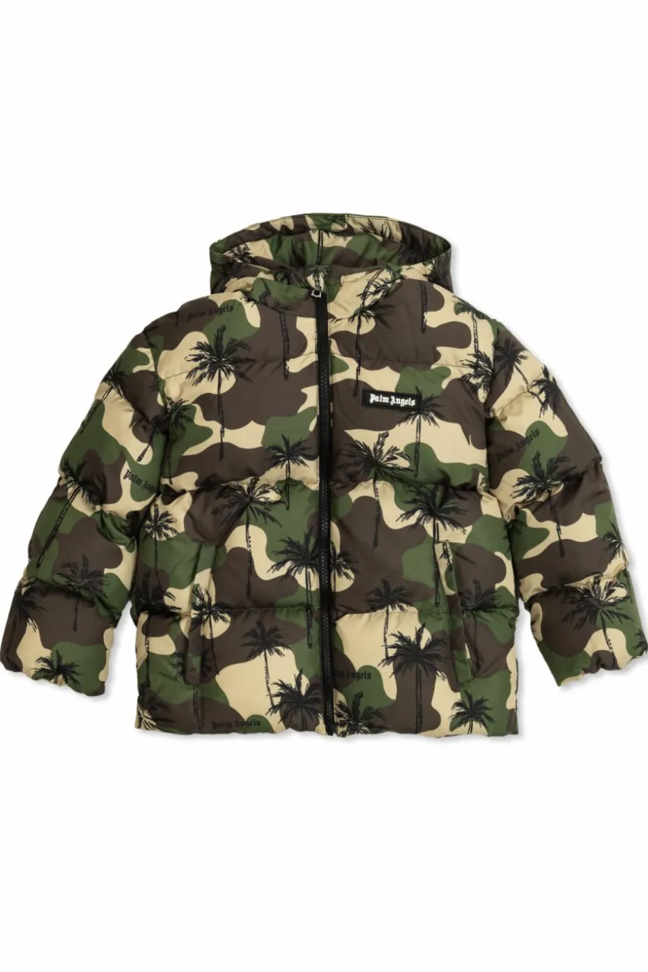 Palm Angels Kids ZIELONY Ocieplana kurtka
