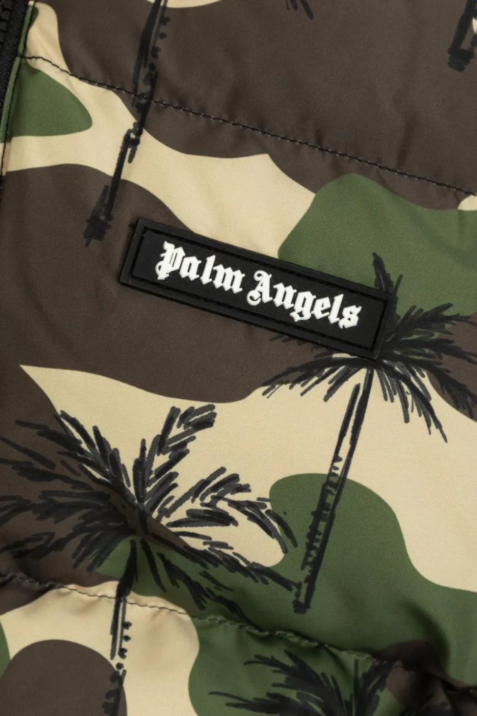 Palm Angels Kids ZIELONY Ocieplana kurtka