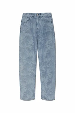Palm Angels NIEBIESKI Jeansy z motywem kwiatowym