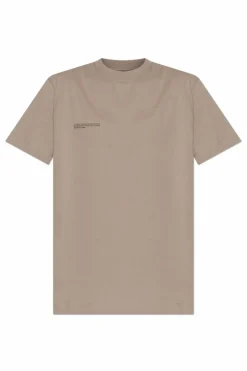 Pangaia beżowy T-shirt z logo