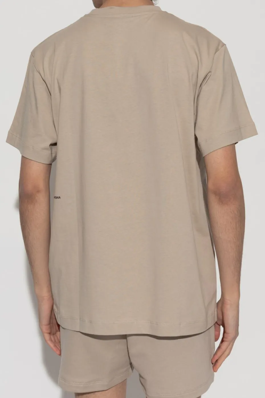 Pangaia beżowy T-shirt z logo