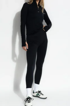 Pangaia CZARNY Legginsy z logo