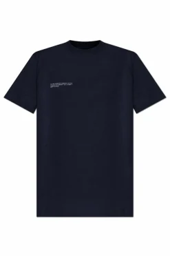 Pangaia GRANATOWY T-shirt z logo
