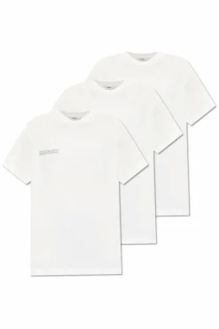 Pangaia kremowy Trójpak t-shirtów