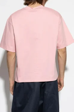 Pangaia RÓŻOWY T-shirt z nadrukiem