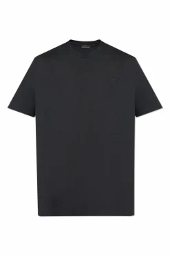 Paul & Shark CZARNY T-shirt z wyszytym logo