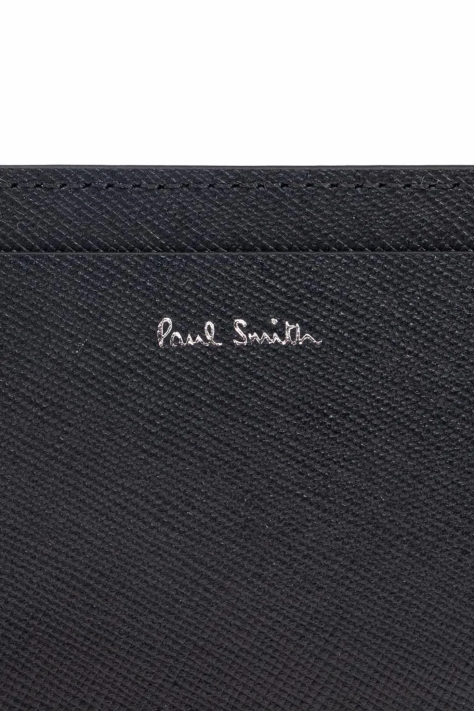 Paul Smith CZARNY Skórzane etui na karty z nadrukiem