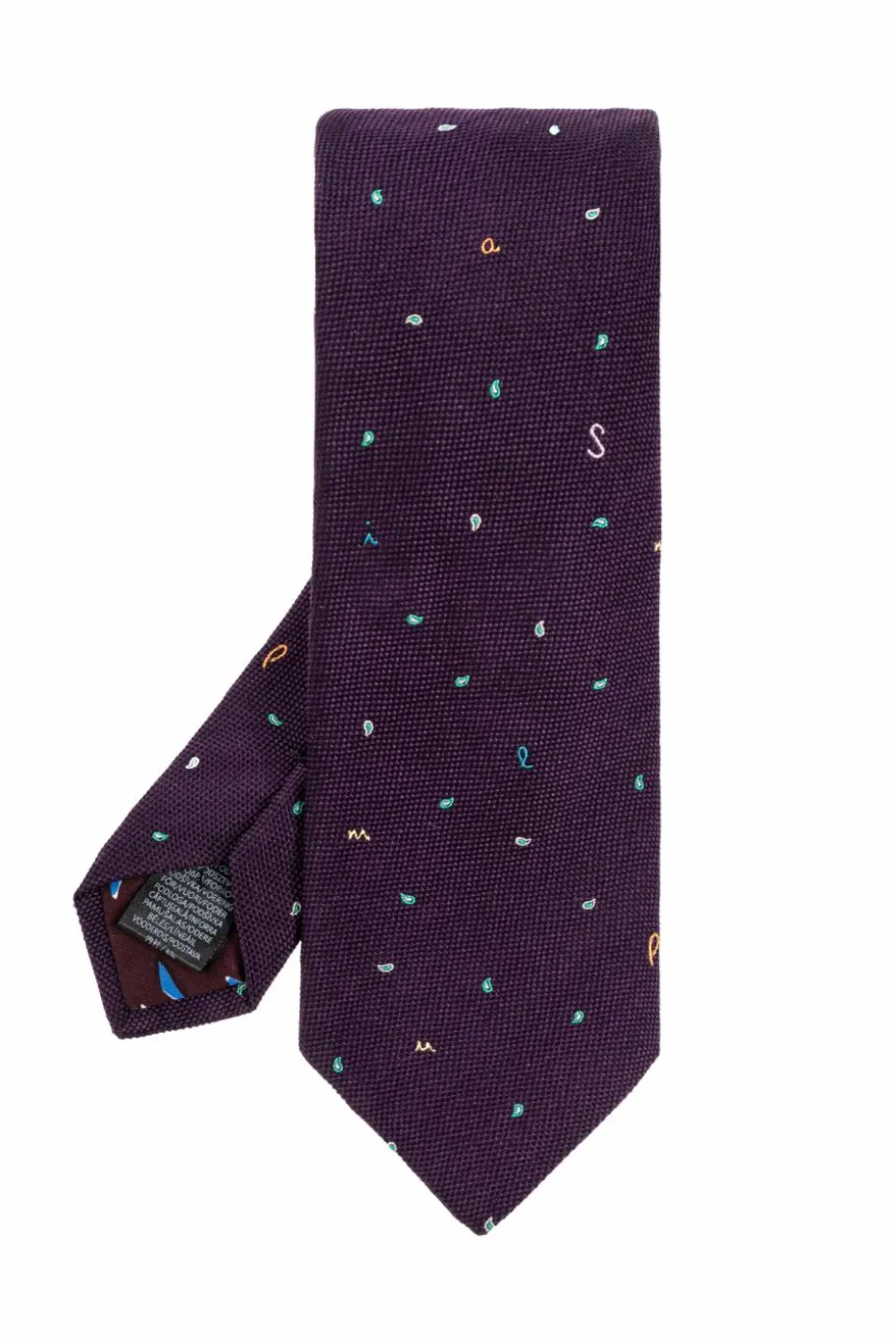 Paul Smith FIOLETOWY Jedwabny krawat
