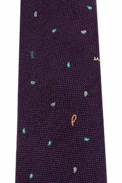 Paul Smith FIOLETOWY Jedwabny krawat