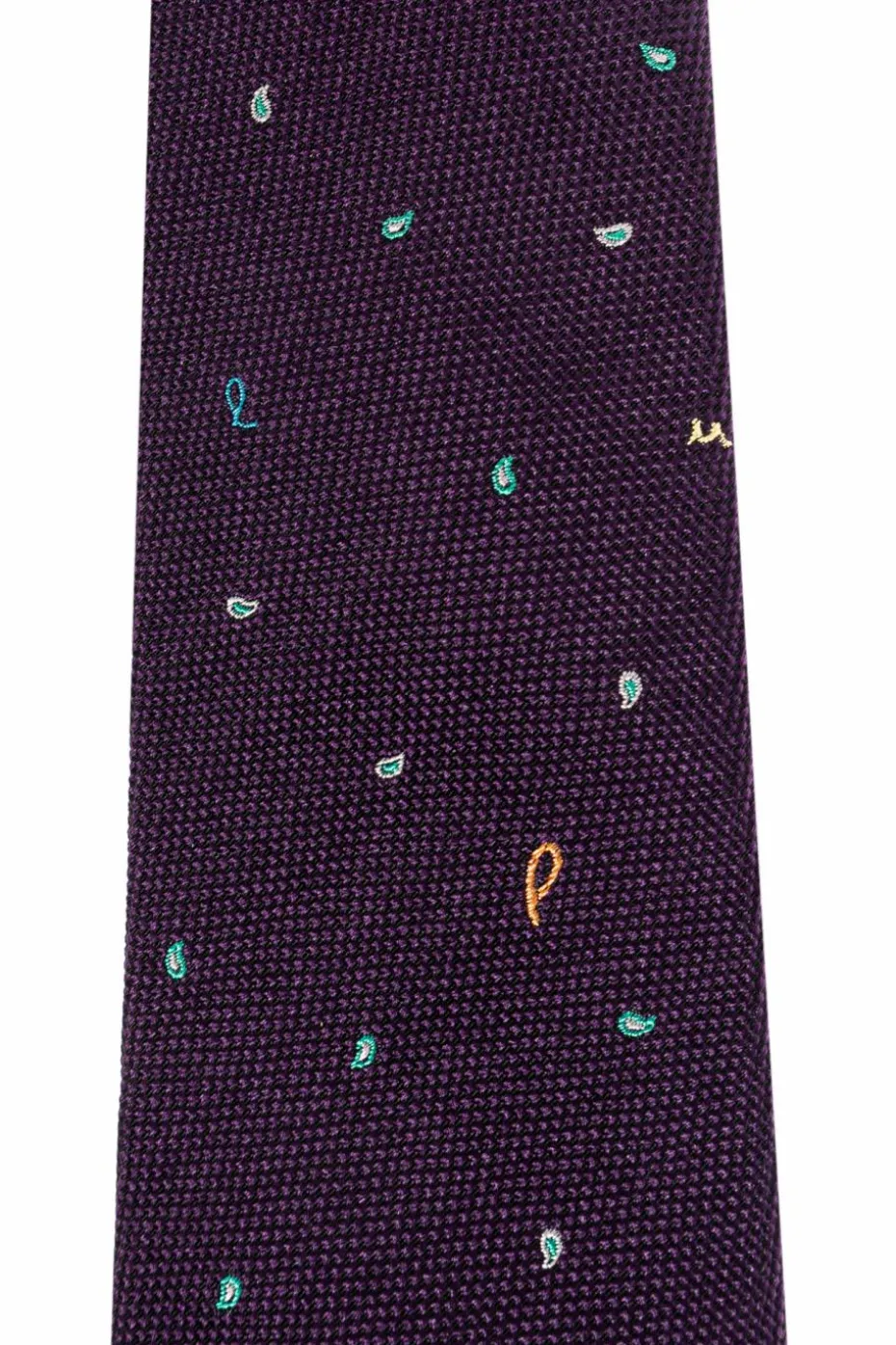 Paul Smith FIOLETOWY Jedwabny krawat