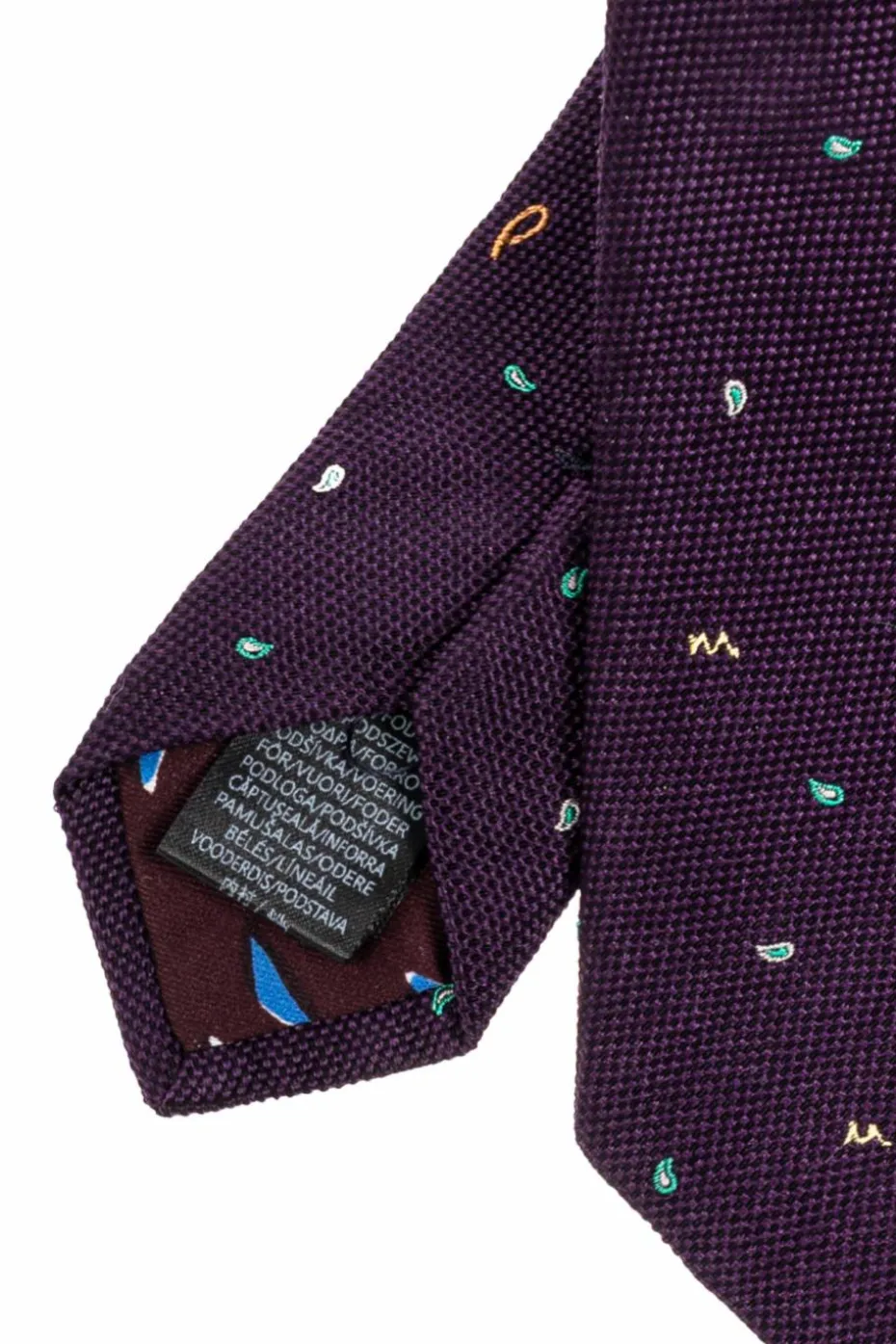 Paul Smith FIOLETOWY Jedwabny krawat
