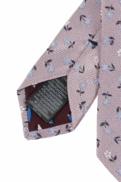 Paul Smith FIOLETOWY Jedwabny krawat z motywem kwiatowym