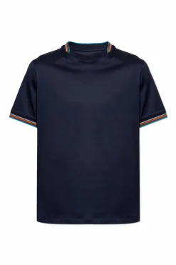 Paul Smith GRANATOWY Bawełniany t-shirt