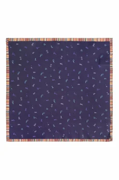 Paul Smith GRANATOWY Jedwabna poszetka