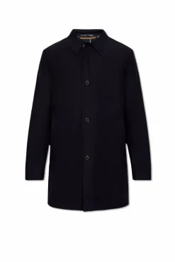 Paul Smith GRANATOWY Krótki płaszcz z podpinką