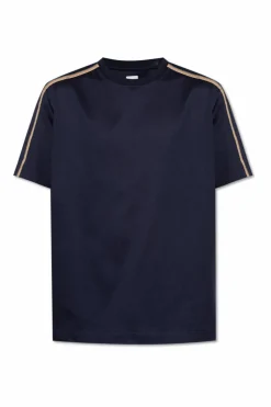 Paul Smith GRANATOWY T-shirt z okrągłym dekoltem
